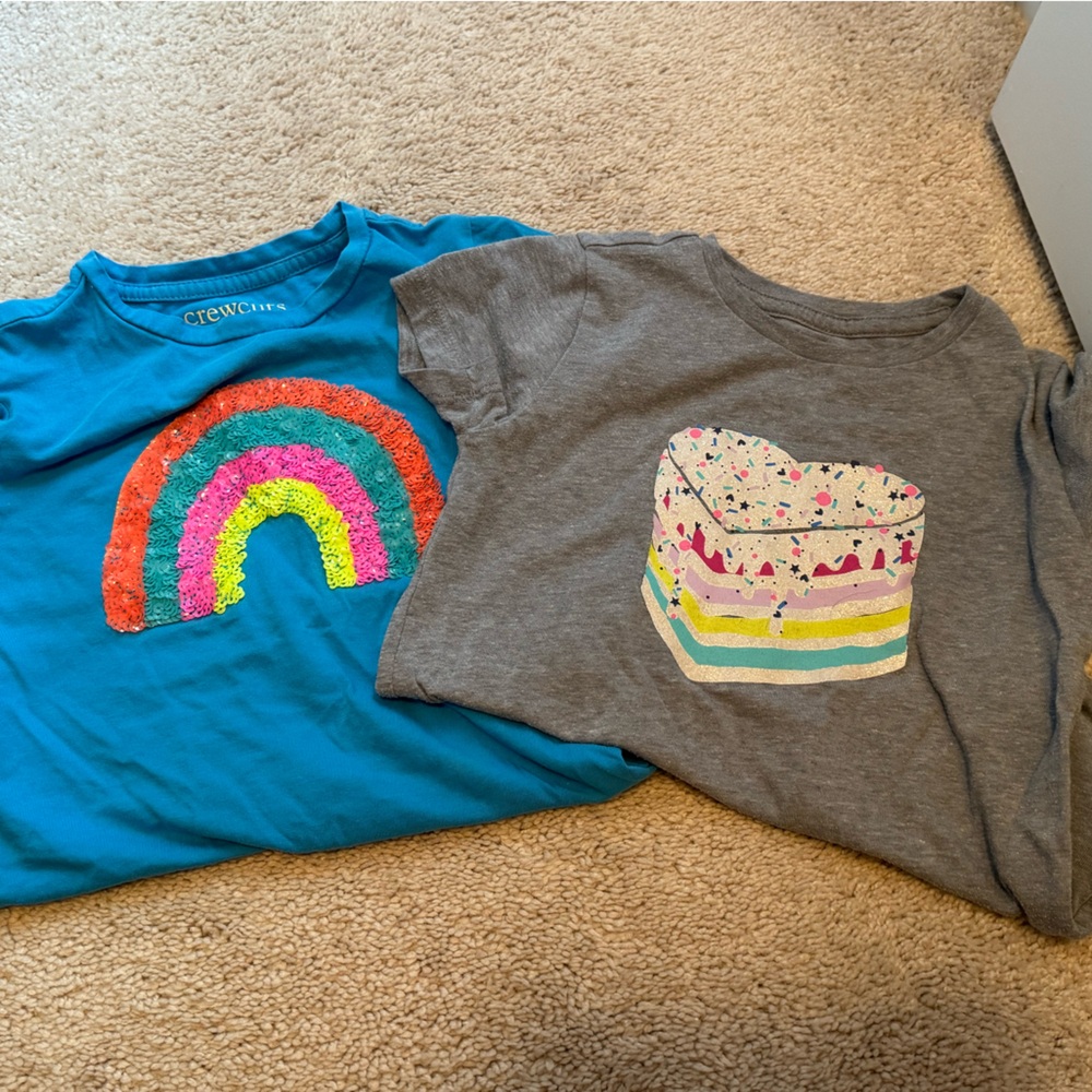 Crew cuts graphic tees. Size 4-5 XS